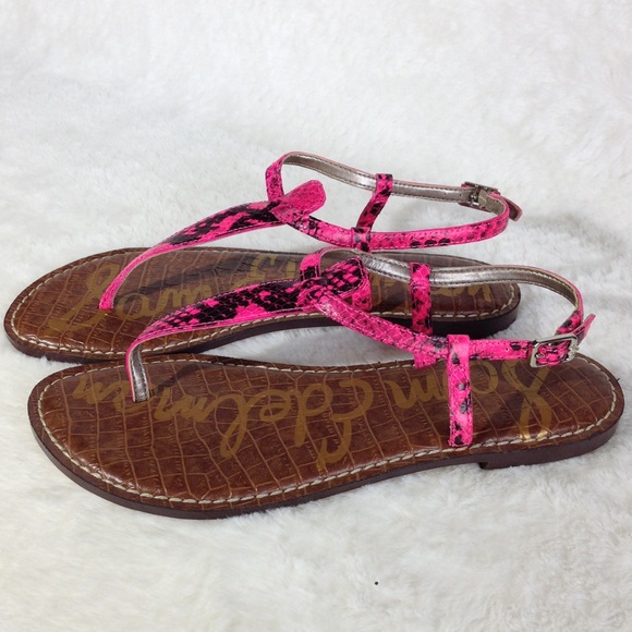 NWOT Sam Edelman Gigi Snake Print Leather Sandals - Picture 2 of 7